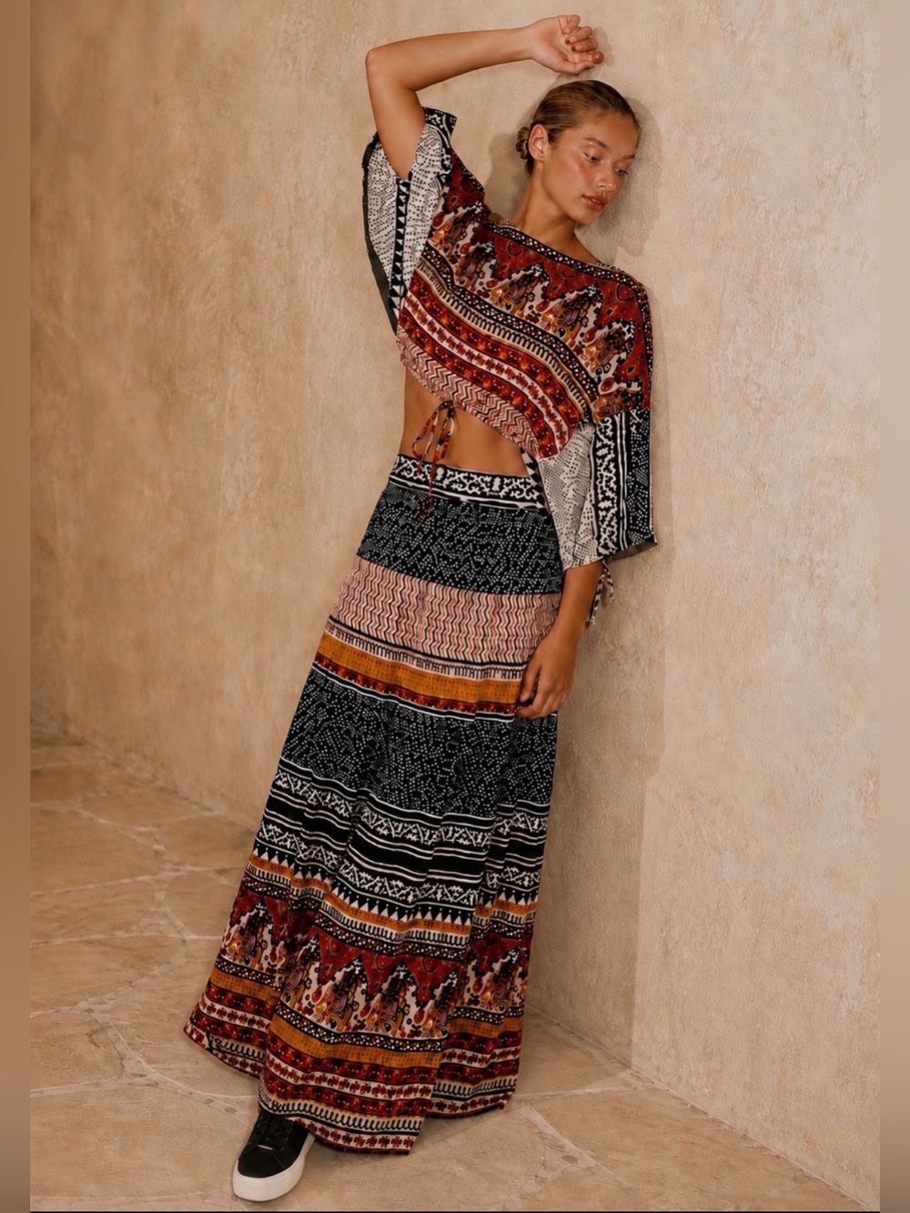 Free People Boho Two-Piece Maxi Skirt Set – Size Medium – NWOT